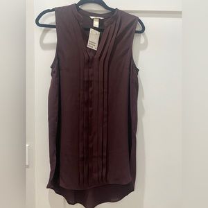 NWT H&M sleeveless tunic with pleated front sz 6